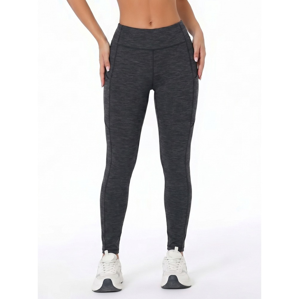 Lululemon Speed Up Tight Full Length Leggings Heathered Black Grey Pockets Sz 8 - Picture 1 of 9